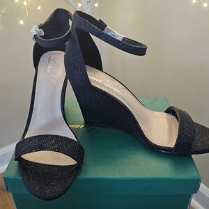 Lauren Lorraine Sparkling Black Wedges